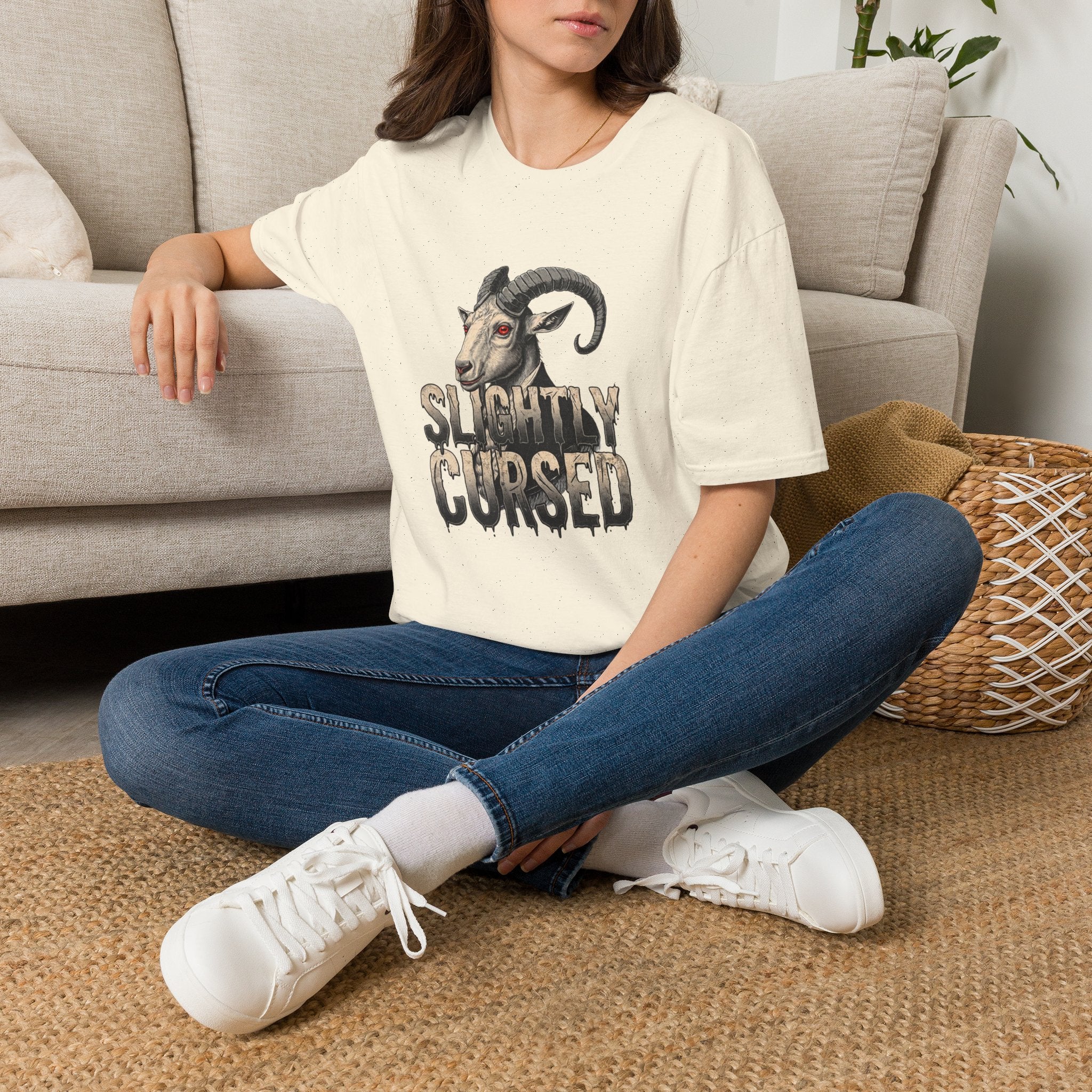 Slightly Cursed Goat T-Shirt — Vintage Graphic Tee