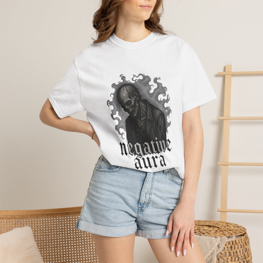 Graphic T-Shirt — "Negative Aura" Skeleton Gothic Tee
