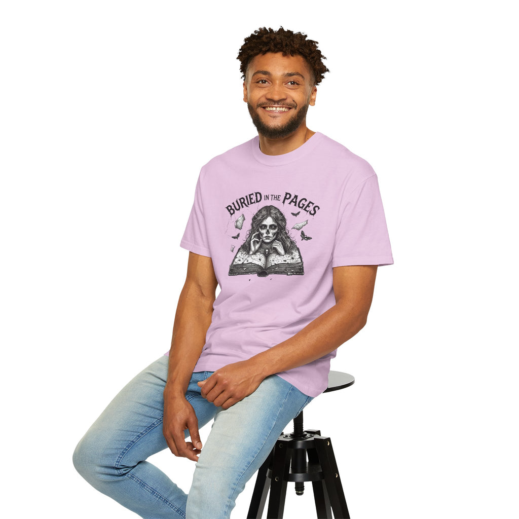Buried in the Pages T-Shirt — Gothic Booklover Graphic Tee