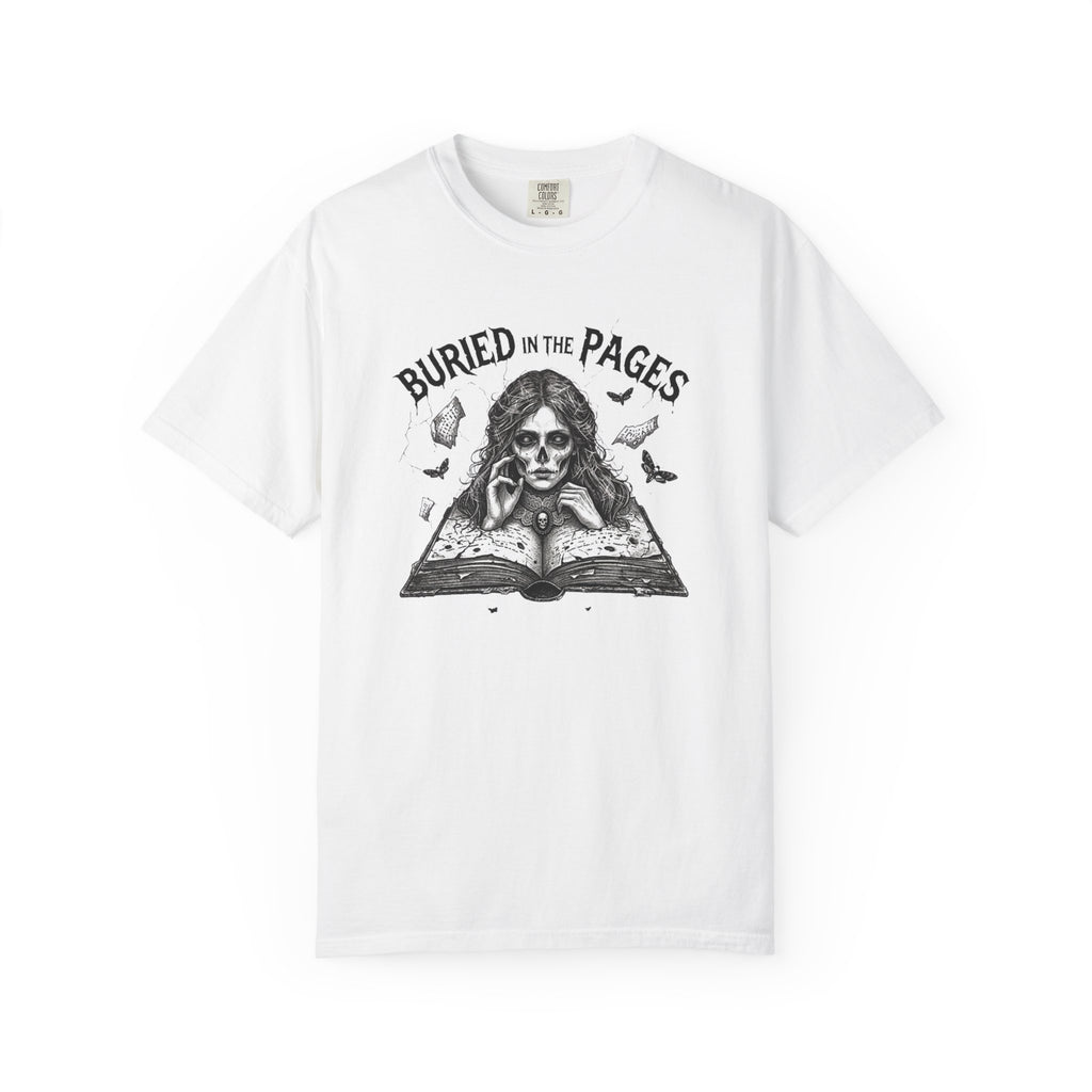 Buried in the Pages T-Shirt — Gothic Booklover Graphic Tee