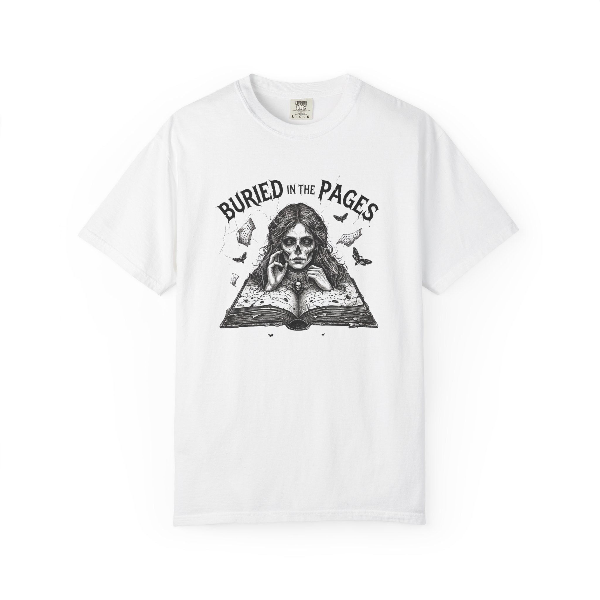 Buried in the Pages T-Shirt — Gothic Booklover Graphic Tee