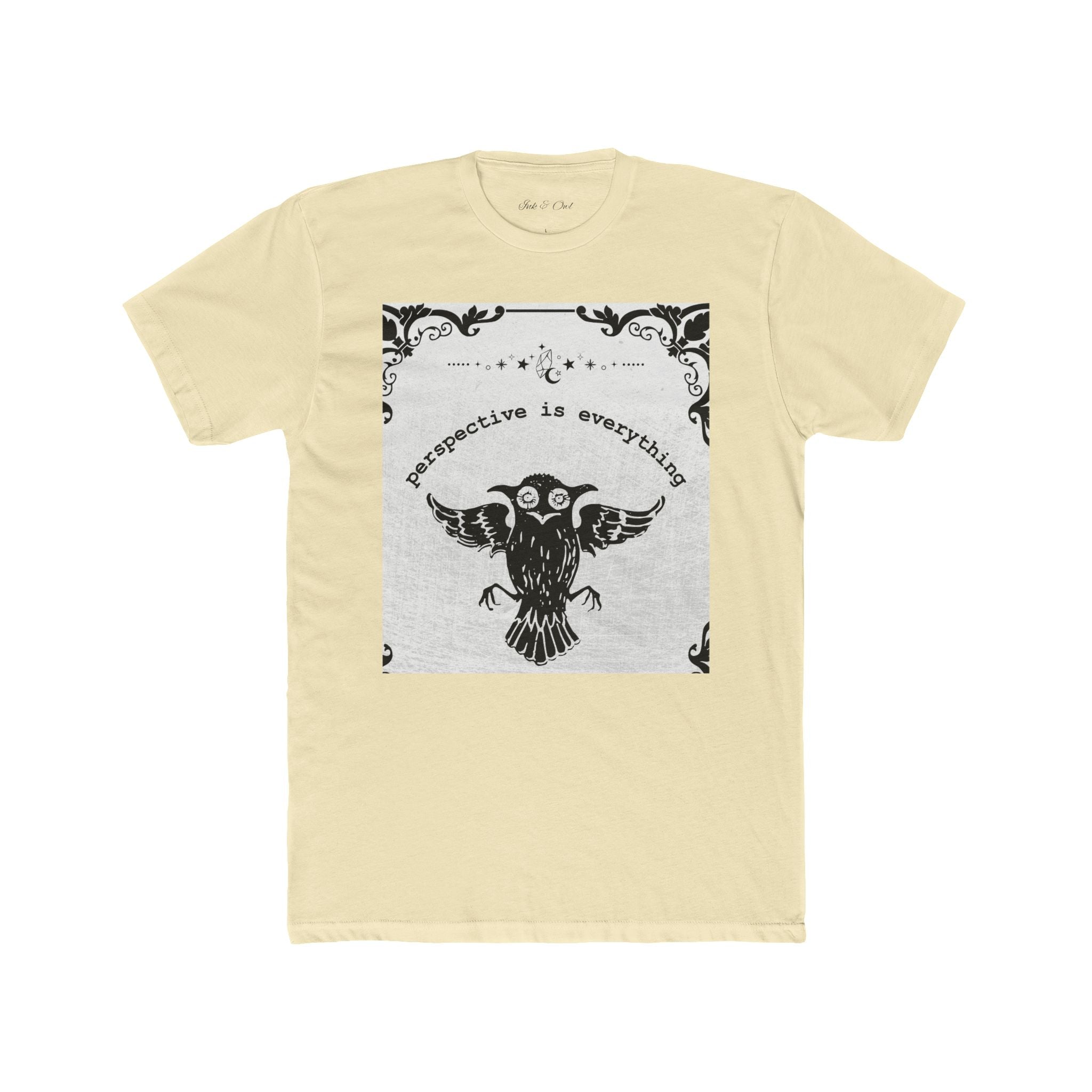 Owl Illustration Tee — “Perspective Changes Everything” Graphic T-Shirt