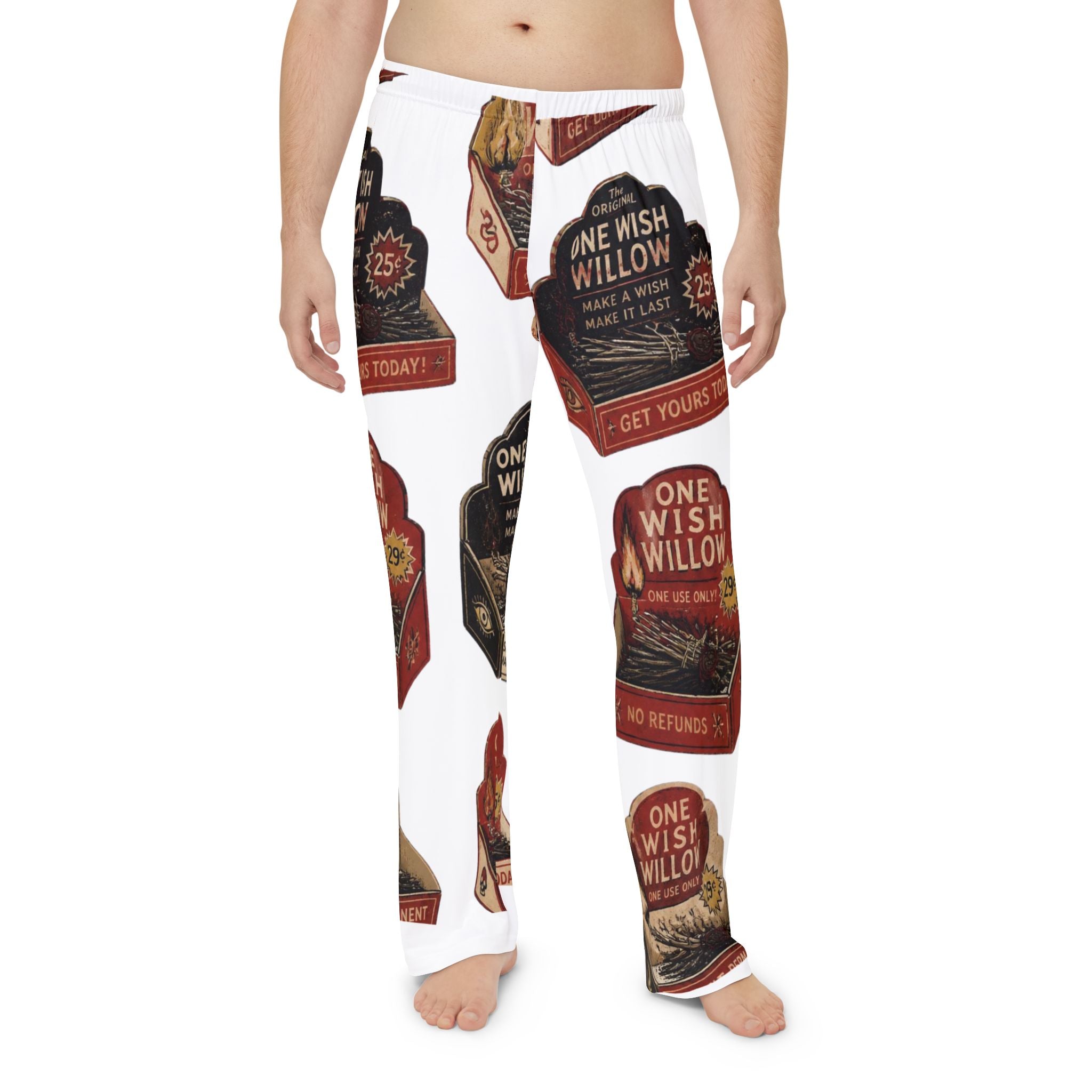 One Wish Willow Pajama Pants — Vintage Matchbox Print Sleep Lounge Pants
