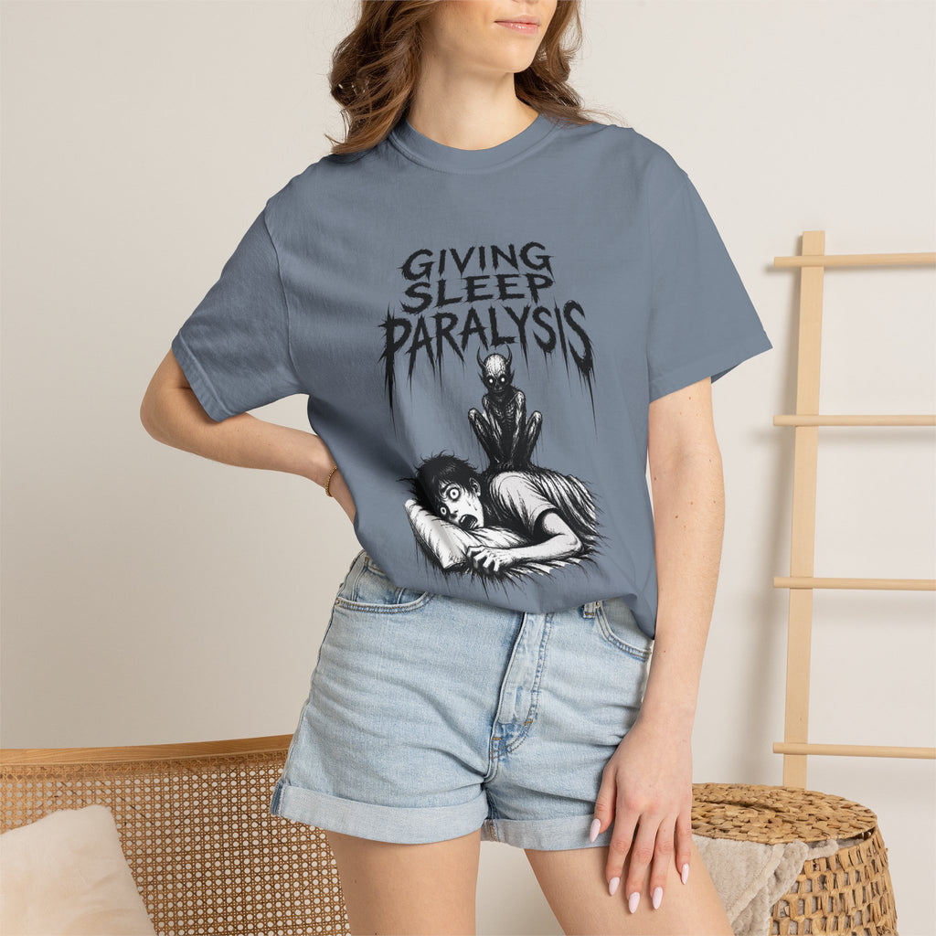 Sleep Paralysis Horror T-Shirt — "Giving Sleep Paralysis" Graphic Tee
