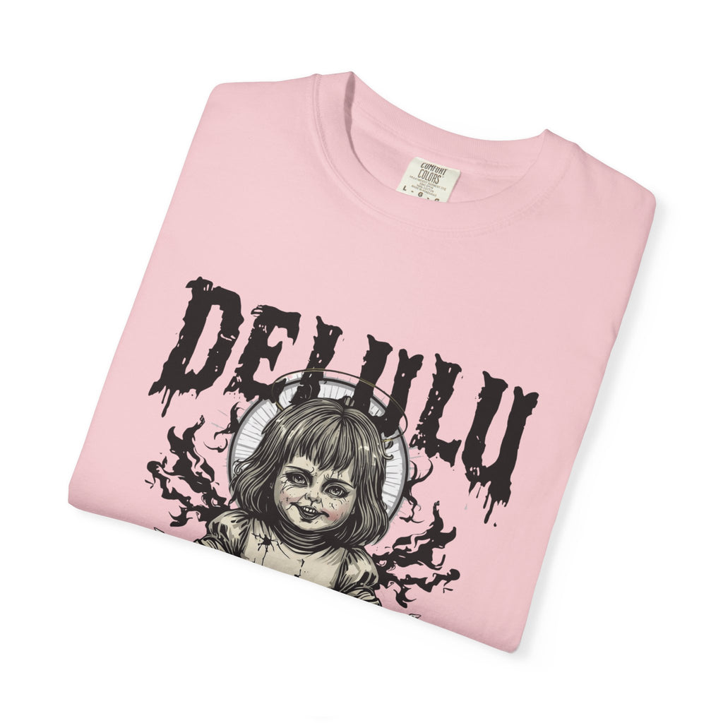 Demonic Doll Graphic T-Shirt — "Delulu But Demonic" Horror Tee