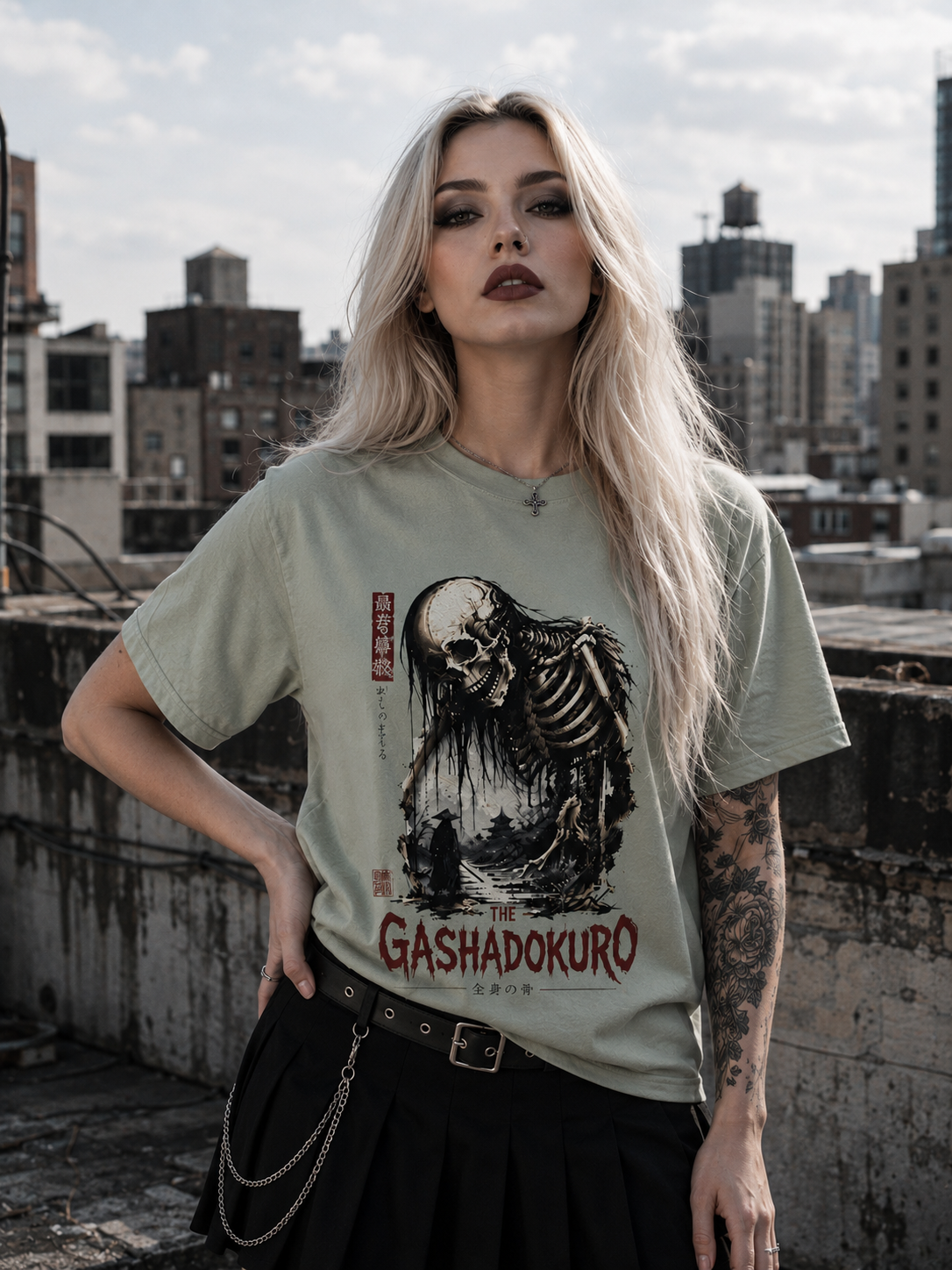Gashadokuro Japanese Skeleton Graphic T-Shirt