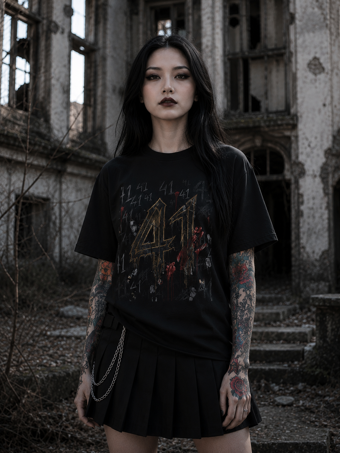 41 Graphic T-Shirt Distressed Number Tee