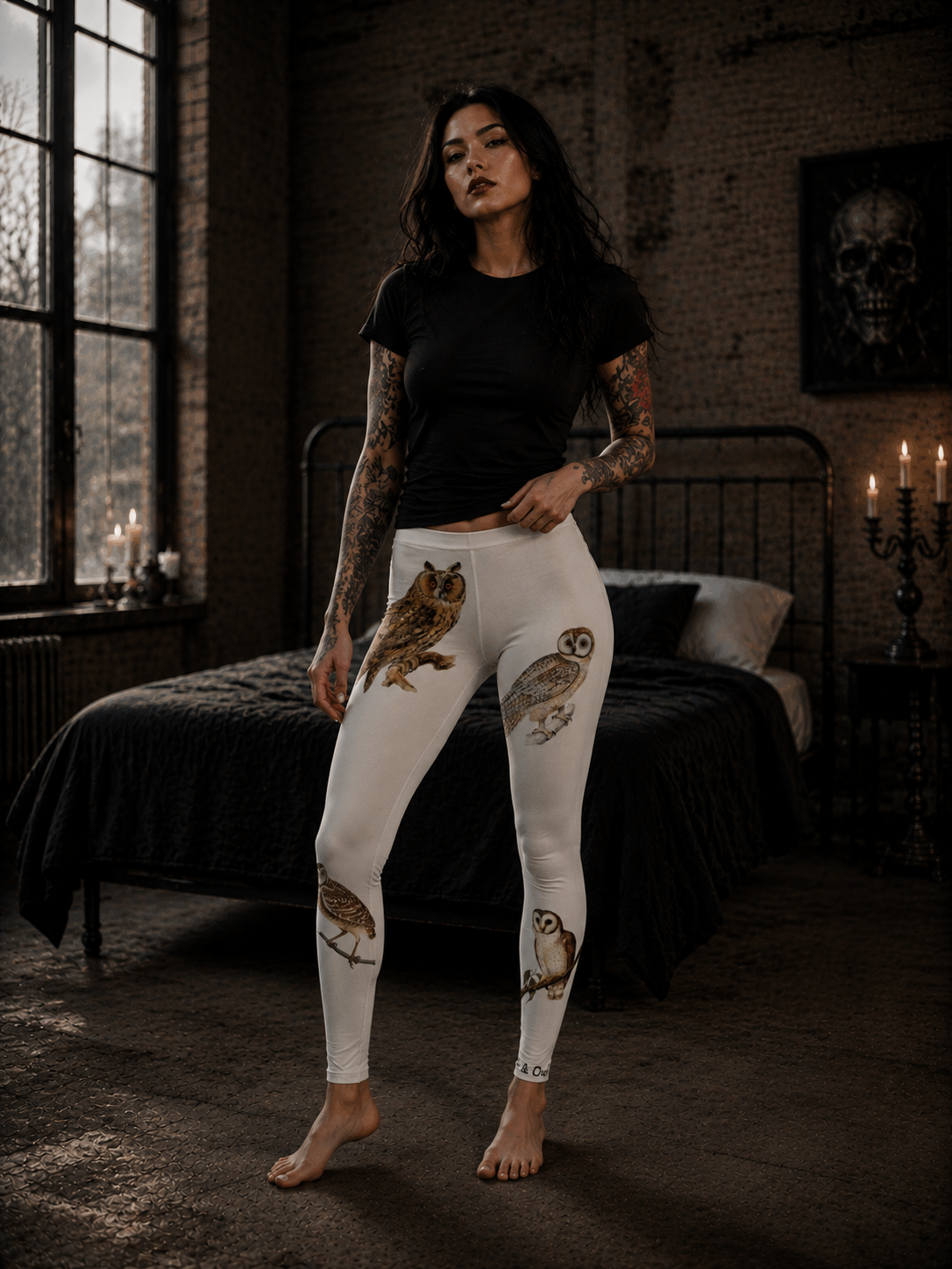 Women's Vintage Owl Print Leggings