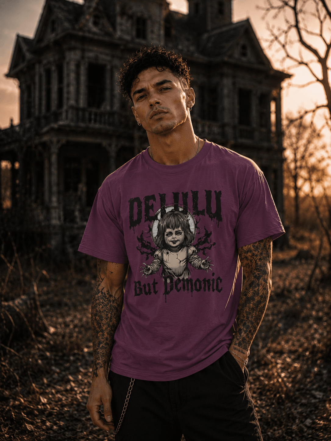 Delulu but Demonic Creepy Doll T-Shirt