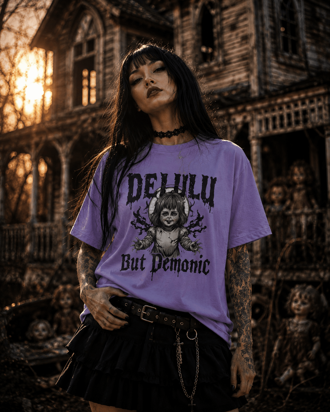 Delulu but Demonic Creepy Doll T-Shirt
