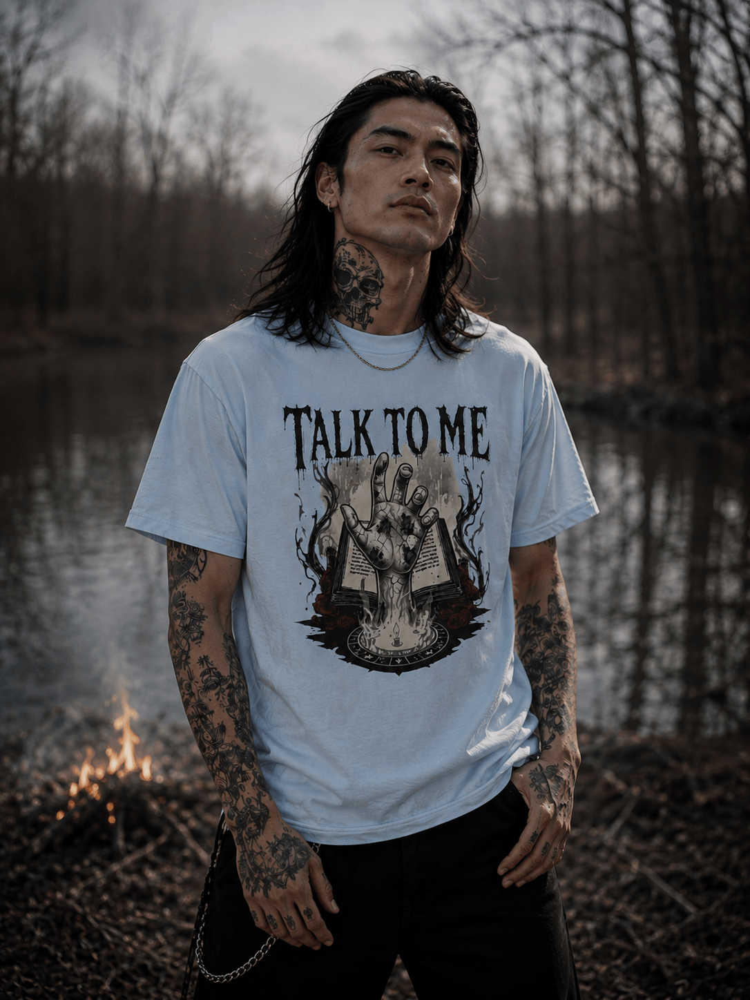 Talk to Me Cursed Hand Graphic T-Shirt