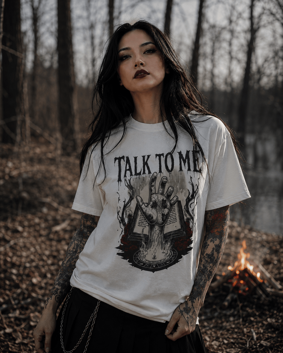 Talk to Me Cursed Hand Graphic T-Shirt